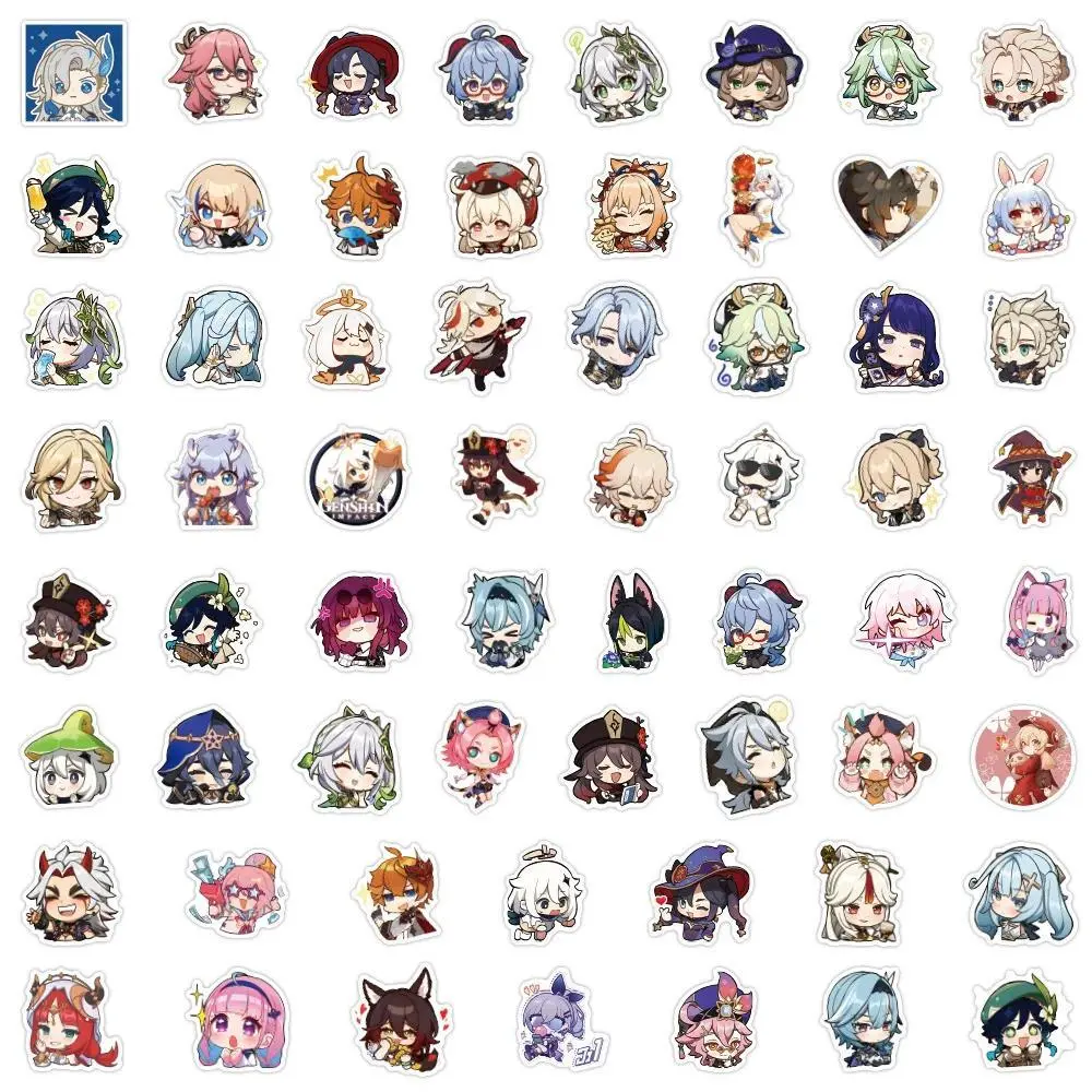 10/30/60pcs Cute Genshin Impact Game Stickers Cartoon Decoration Decals Water Bottle Phone Luggage Kawaii Graffiti Sticker Toys