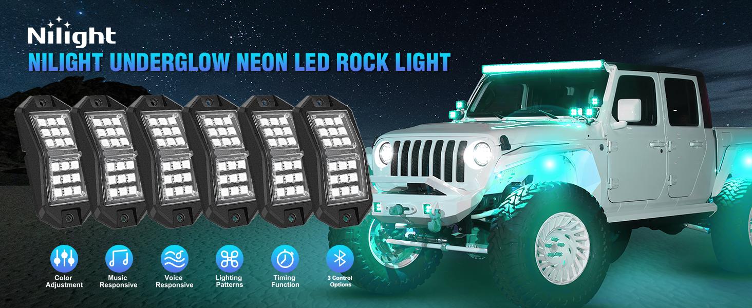 Nilight RGB LED Rock Lights Kit 6 PCS 18LED Wide Angle Wheel Well Light with Remote & Bluetooth App Dual Control Multi Modes Underglow Multicolor Neon Pod for ATV UTV SUV Offroad Truck RZR Boat dealsforyoudays