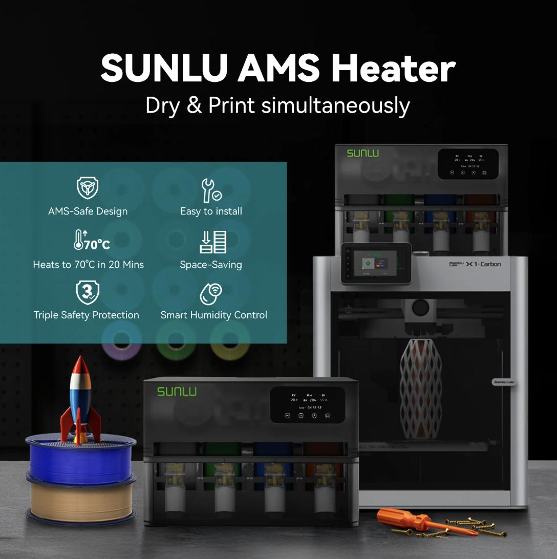【Only for AMS 1 Generation】SUNLU AMS Heater Upgraded your Bambulab the first generation AMS, Enables Drying while Printing