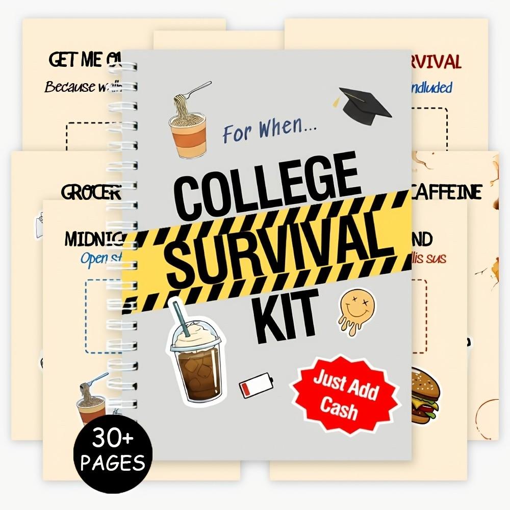 College Survival Kit Composition Notebook - 30+ Pages of Essential Life Management Tools, Budget Trackers, Grocery Lists & Motivational Prompts, for Young Adults Navigating Independent Living