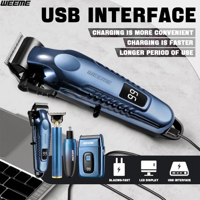 Men's Electric Shaver Set, Trimmer & Beard Grooming Kit, Home Travel Car Use, Professional Hair Removal Tools for Men