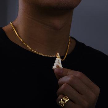 【P351 livestream】UCCIYO 925 Sterling Silver Synthetic Moissanite A-Z 26 Alphabet Pendant Necklace for Men and Women Hip Hop Exquisite Jewelry Gift
