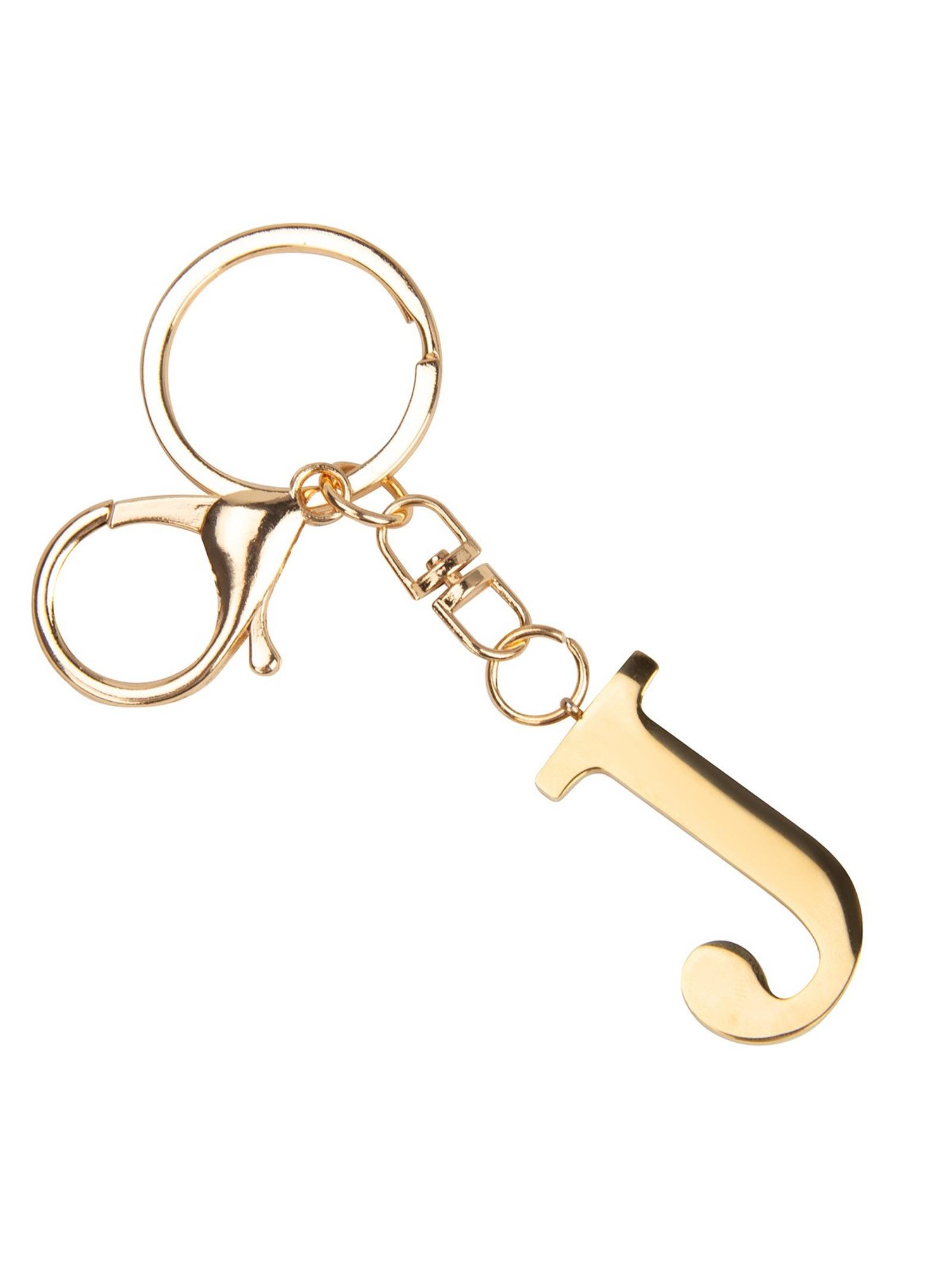 Stainless Steel Letter Keychain, Key Ring, Luggage Tag, Badge Gift, Women's Bag Charm, 1pcs, Elegant Accessory