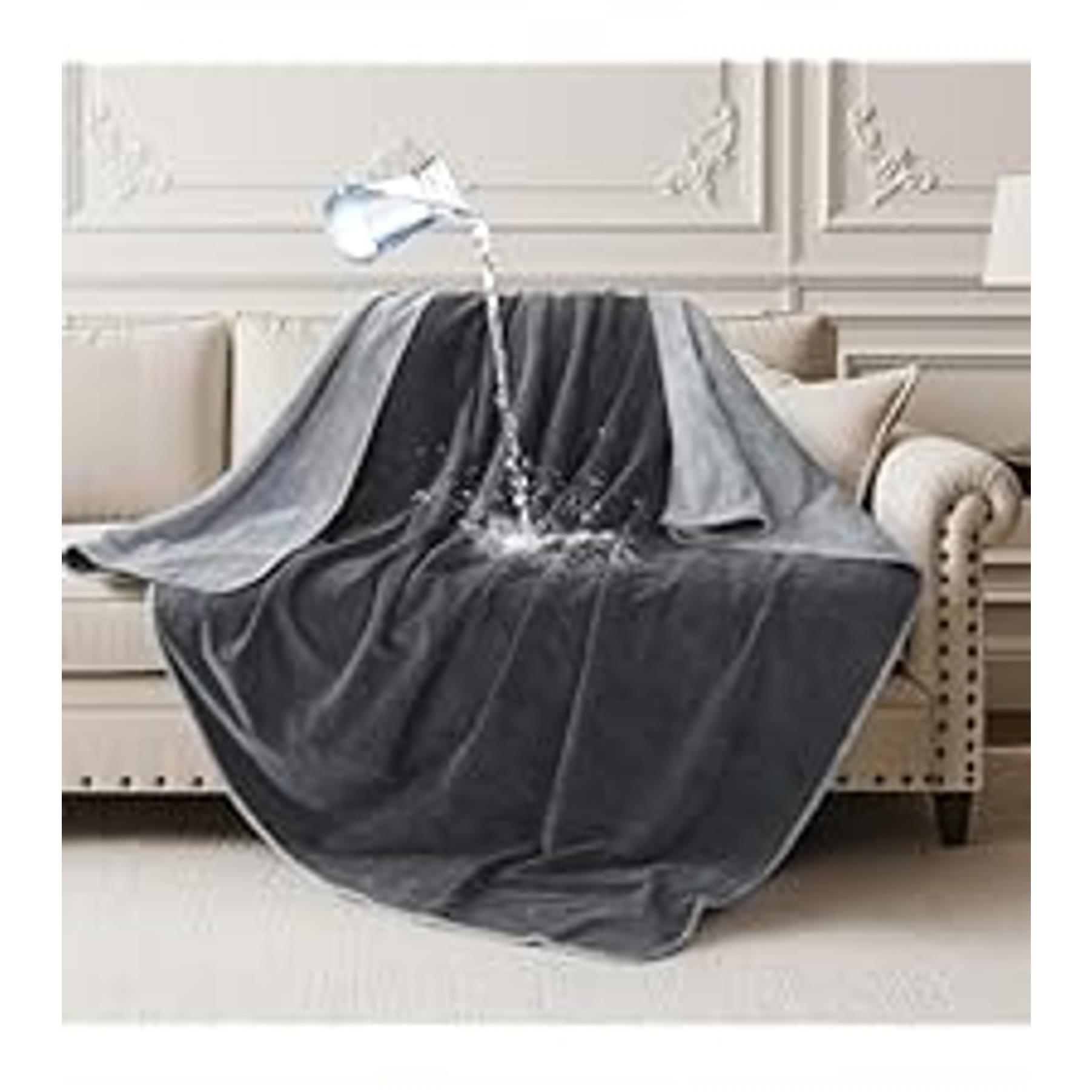 Waterproof Throw Blanket for Couch: Reversible Leakproof Couch Blanket 40" x 60", Soft Flannel & Coral Fleece Bed Blanket Stain-Proof for Sofa Cover, Pet Accidents, Travel, Grey Waterproof Throw Blanket for Couch: Reversible Leakproof Couch Blanket 40" x 60", Soft Flannel & Coral Fleece Bed Blanket Stain-Proof for Sofa Cover, Pet Accidents, Travel, Grey