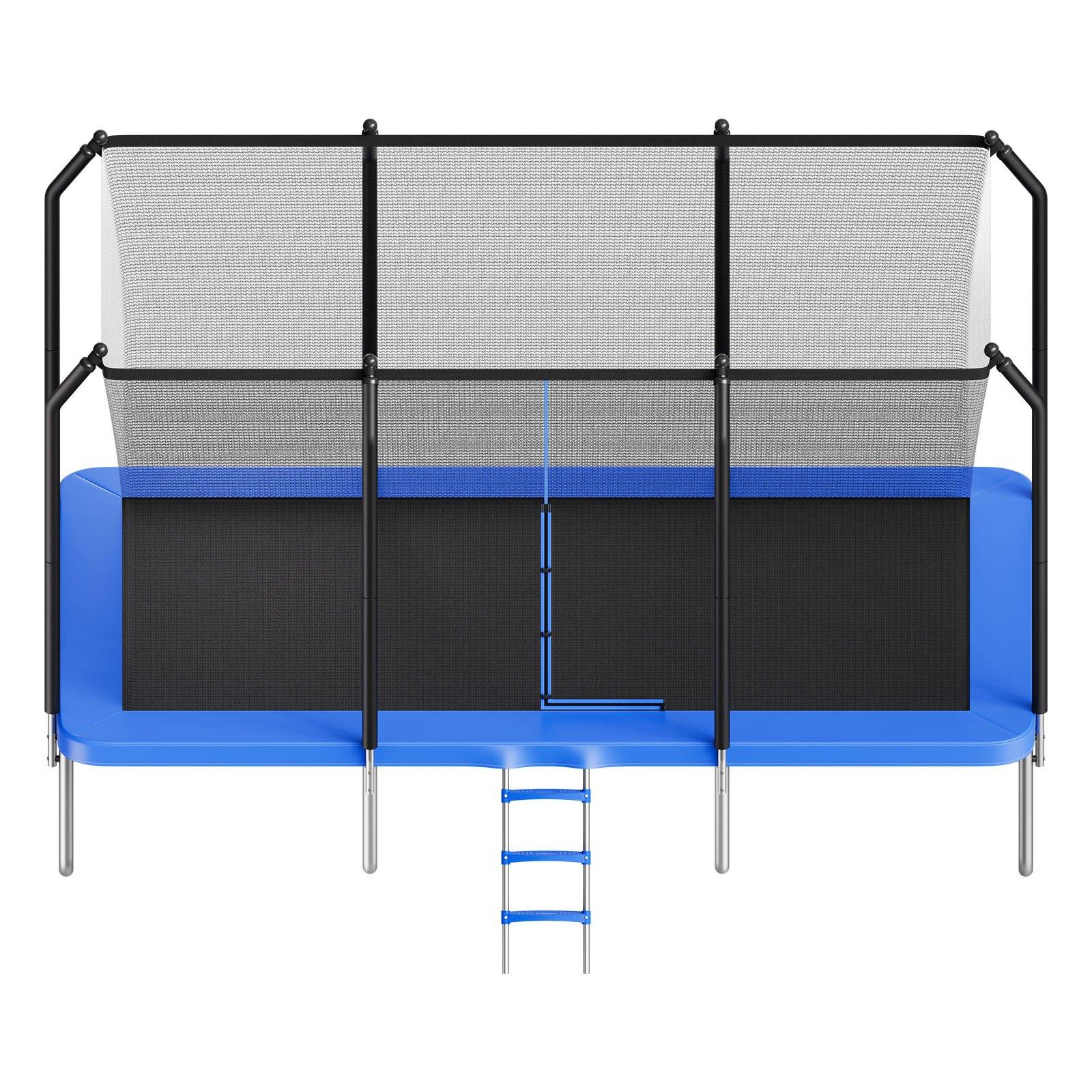 VEVOR Outdoor Trampoline, 8 x 14FT Rectangle Trampoline, ASTM Approved  Recreational Trampolines with Enclosure Net, Max 265 lbs Weight Capacity, Anti-Rust Rectangular Trampolines for Kids & Adults