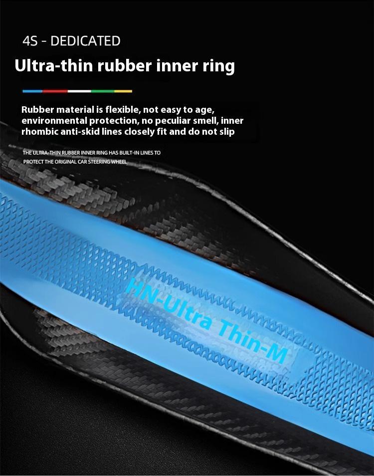 Suede Carbon Fiber Steering Wheel Cover - Anti-Slip, Ventilated, Vehicle-Specific Fit for Subaru STI, Brz, Wrx, Xv, Ascent, Forester, Outback, Impreza, Legacy (Model & Toy Vehicles Accessory)