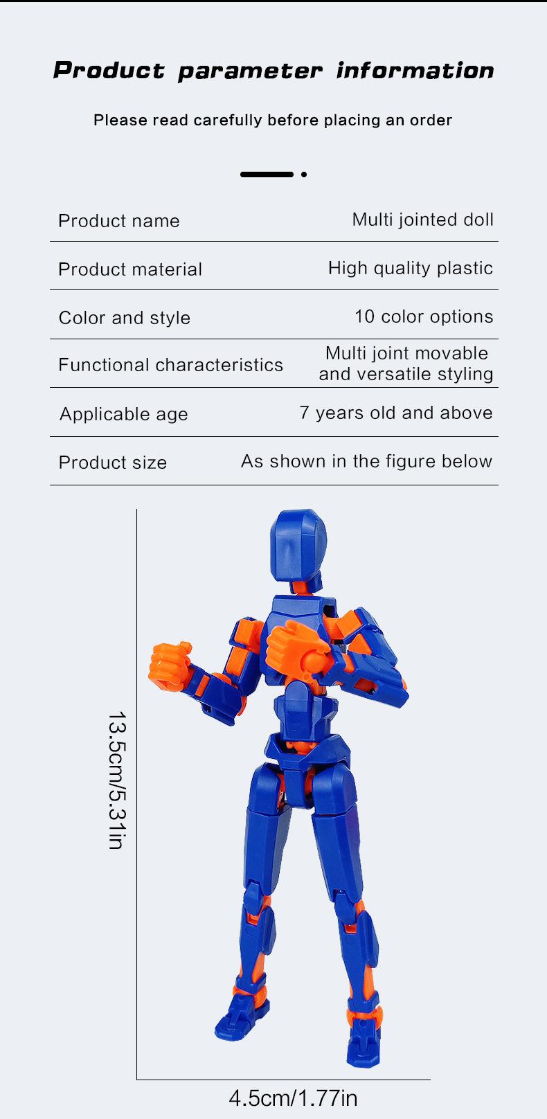 Interactive Multi-Joint Action Doll Toy, 13 Movable Joints Robot Mannequin Set, Creative Birthday Gift for Fun Play