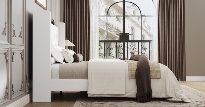 HOOMIC Modern Velvet Upholstered Platform Bed Frame【Frame Only No Mattress】with USB Charging Station and Storage Headboard-Full/Queen/King Size,Diamond Tufted Wingback Design with Gold Trim,No Box Spring Needed,Grey/White/Black HOOMIC Modern Velvet Upholstered Platform Bed Frame【Frame Only No Mattress】with USB Charging Station and Storage Headboard-Full/Queen/King Size,Diamond Tufted Wingback Design with Gold Trim,No Box Spring Needed,Grey/White/Black