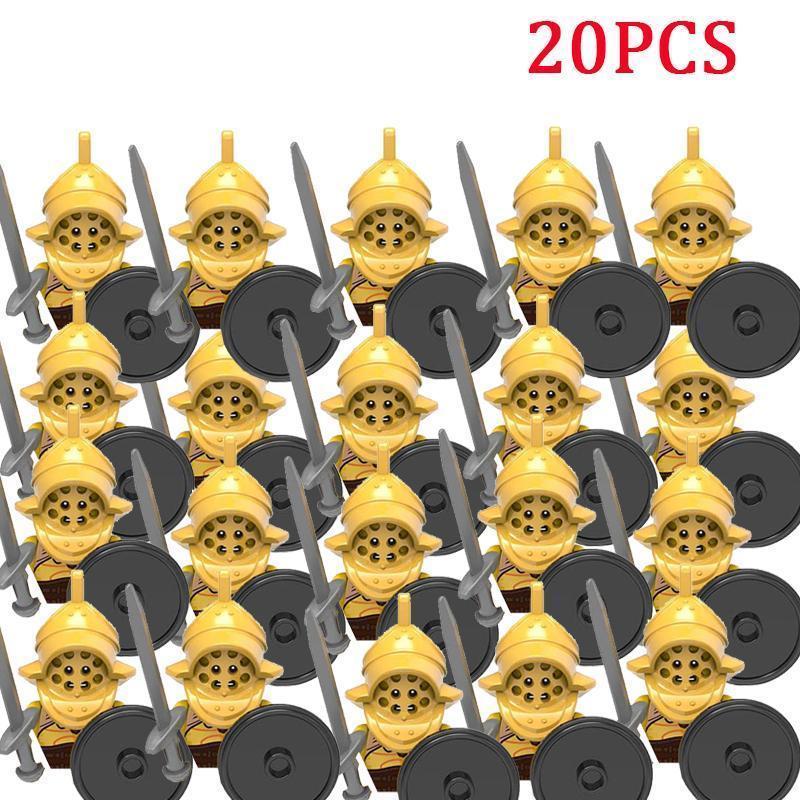 2026 new Medieval Military Sets Action Figures Building Blocks Bricks Roman Knight Spartan Soldier Helmet Sword WeaponsToys For Children