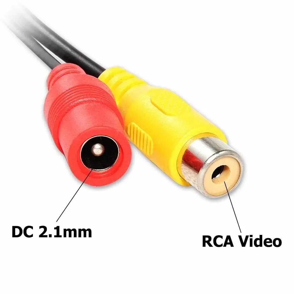 Bileeko Rca/AV to M12 4 Pin Car Adapter Cable, 4 Pin Male to Rca Female with Dc Male Connector, Compatible with Displays and Cameras