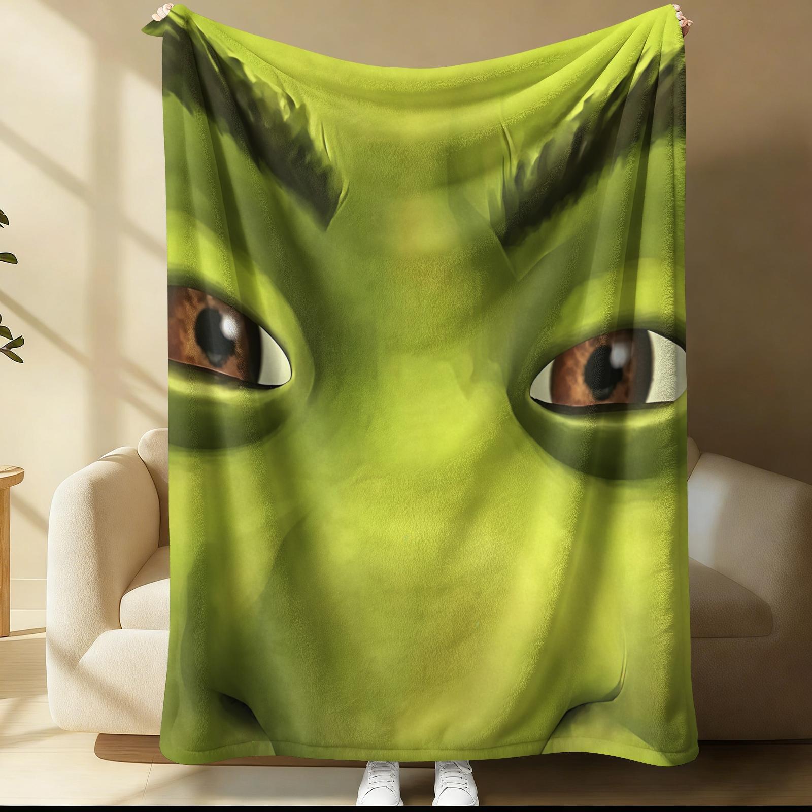 Shrek Pattern Blanket, Everyday Holiday Birthday Gift For Kids And Adults, 1 Soft, Warm And Lightweight Single Sided Printed Plush Blanket, Suitable For Bed, Sofa, Car, Room Decoration