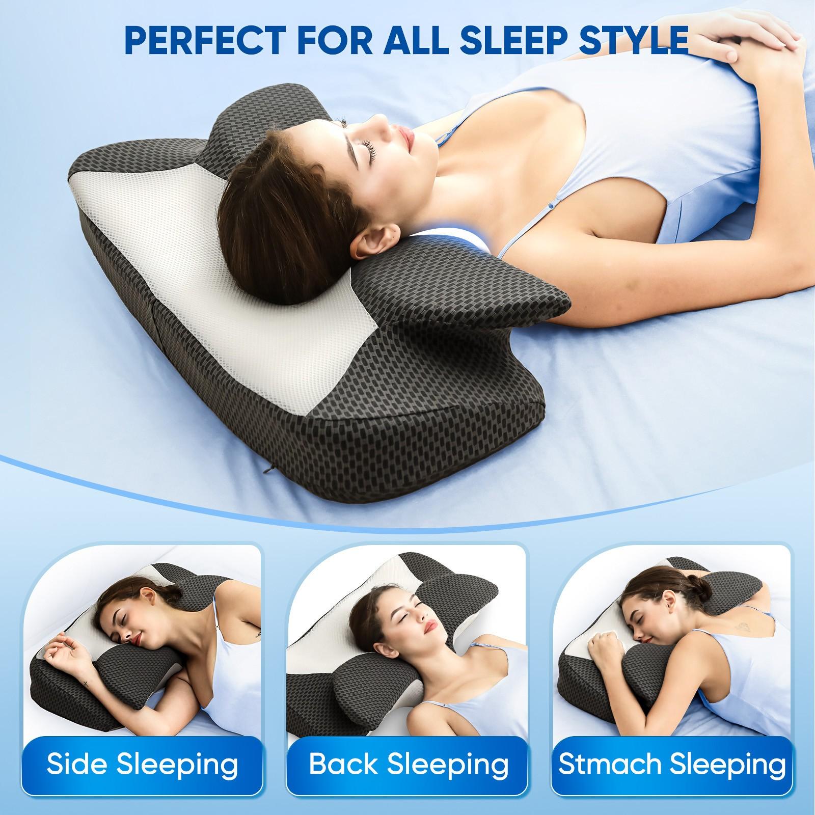 28" Extra Wide Ultra Comfortable Neck Pillow, 2 Contoured Heights for Side Sleepers, High-Quality Ergonomic Memory Foam Pillow for Sleeping, Washable and Breathable Cover, Suitable for Back and Stomach Sleepers, Valentine's Day