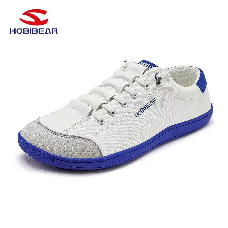 HOBIBEAR Barefoot 0 Drop Casual Footwear - Women's/Men's Wide Width Canvas Slip-On Athletic Workout Shoes, Outdoor Gym Walking Black Trainers