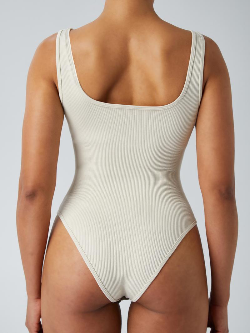 NcmRyu Square Neck Sleeveless Ribbed Sculpting Bodysuit Tummy Waist Control Butt-Lift  Seamless for Daily Workouts Parties Casual Fit waist trainer body shape