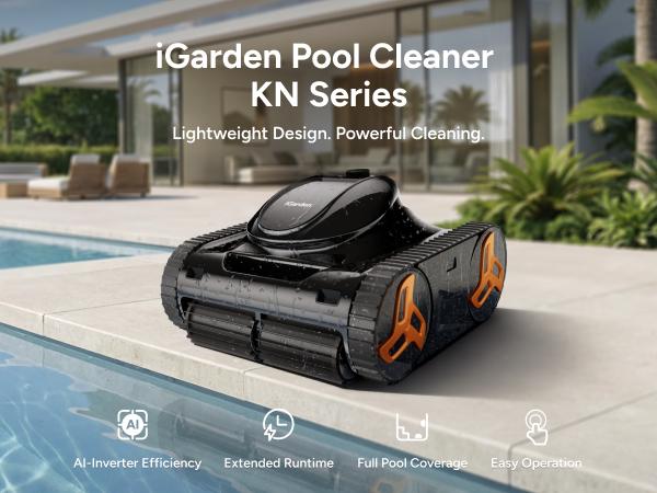 iGarden K Series Cordless Robotic Pool Cleaner for Inground & Above Ground Pools—Cleans Floor, Wall & Waterline with Smart Navigation, Touchscreen, Self-Parking, Up to 9H Runtime. outdoorfun iGarden K Series Cordless Robotic Pool Cleaner for Inground & Above Ground Pools—Cleans Floor, Wall & Waterline with Smart Navigation, Touchscreen, Self-Parking, Up to 9H Runtime. outdoorfun