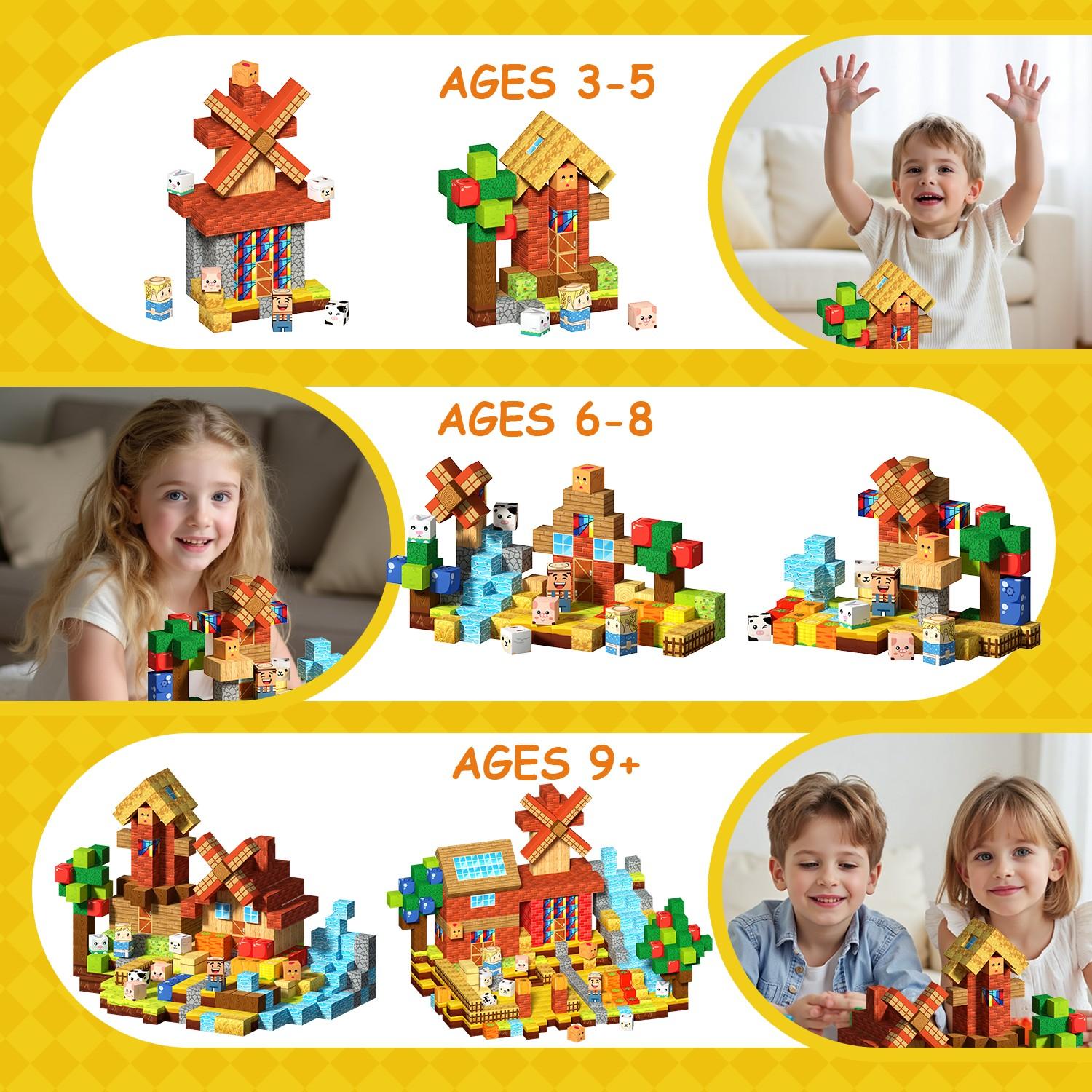 Magnetic Building Blocks 100/150pcs – Strong Magnetic Blocks & Tiles Set, STEM Montessori Cubes, Sensory Construction Toys for 3-8 Year Old Boys and Girls, Christmas Birthday Gift