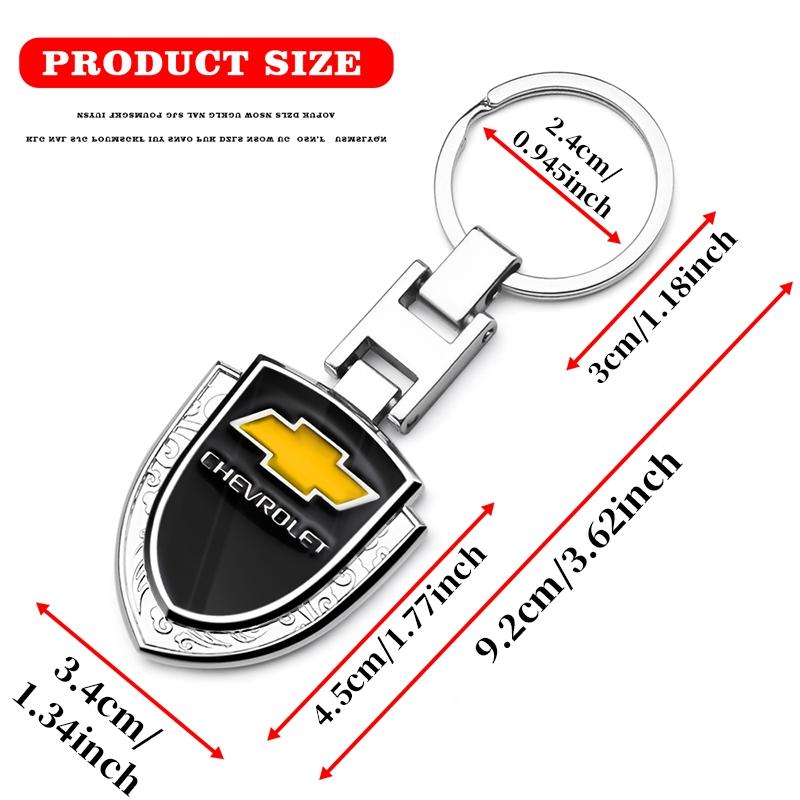 Car Style Metal Shield Keychain, Chevrolet Car Accessories, Durable Automotive Accessory, Stylish Vehicle Decoration, Keychain Attachment