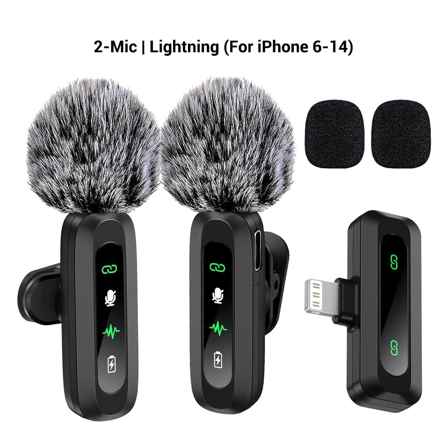 Wireless Microphone, Professional Lapel Mic for iPhone and Android, Wireless Microphone for Video Recording, Teaching, Interviews and Podcasts