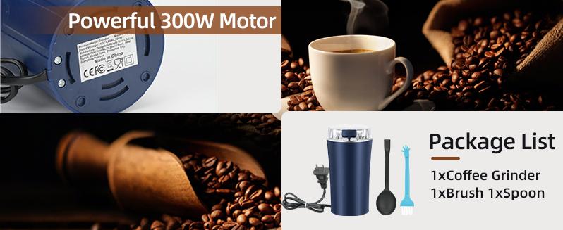 300W Electric Coffee Grinder for Fast Grinding—Perfect for Beans, Spices, Nuts & More. Compact and portable, this ultra-fine powder grinder doubles as a food processor and mixer for all your kitchen needs. Multi-Function Grinding Tlools