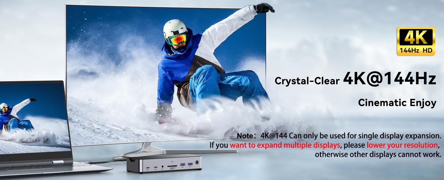 MOKiN 13 IN 1 Laptop USB C Dock Dual Monitor with 2 HDMI DisplayPort