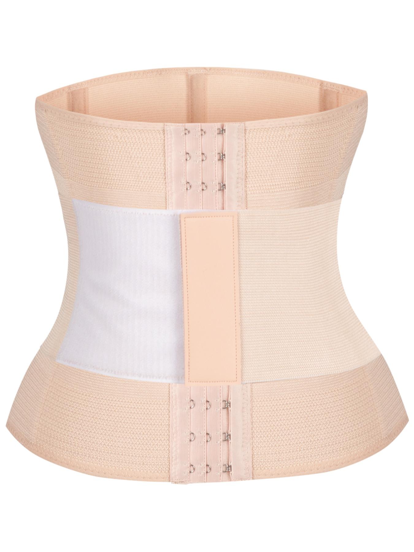 Women's Solid Waist Trainer, Adjustable Hook and Eye Closure Tummy Control Body Shaper, Women's Shapewear Clothing, Women's Waist Trainer Slim Fashion, Summer Outfits 2024