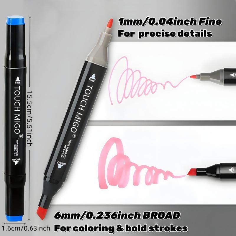 Alcohol Art Markers Set, Dual Tips Fine & Chisel,Art Markers,Professional Permanent Sketch Markers for Adult Coloring Drawing Sketching Coloring Artist Pens and Underlining