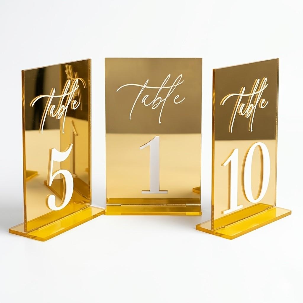 Acrylic Seat Card Set, 10x15cm Elegant Wedding Seating Cards, Party Birthday Festival Table Signage, Romantic Event Decorations