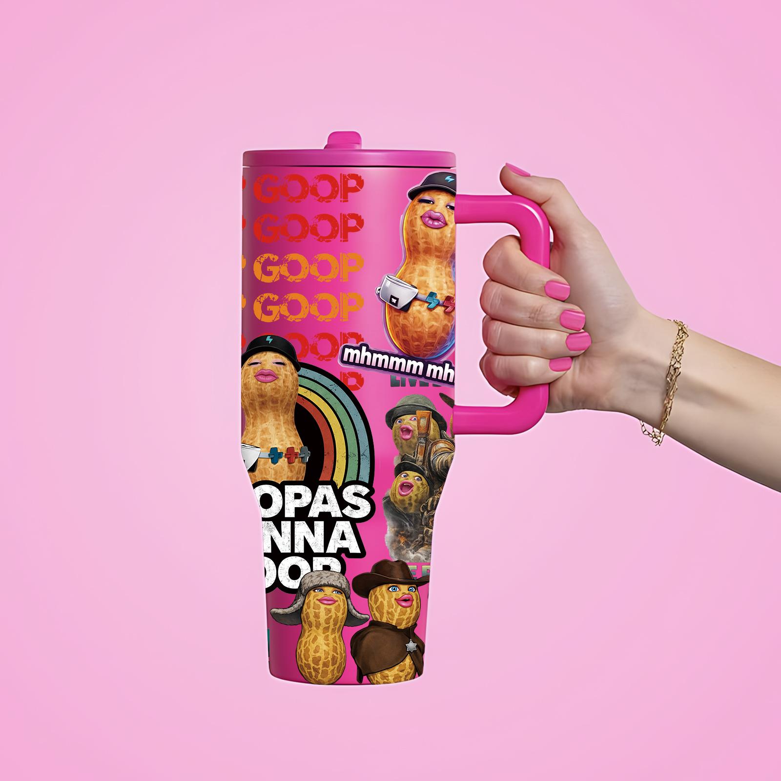 1 Pc 40oz insulated tumbler, funny meme tumbler, double wall vacuum mug, leak proof travel mug with handle, emoji aesthetic cup, hot cold drinks 12h hot 24h cold, viral funny gift for women men, reusable coffee mug, trendy tumbler