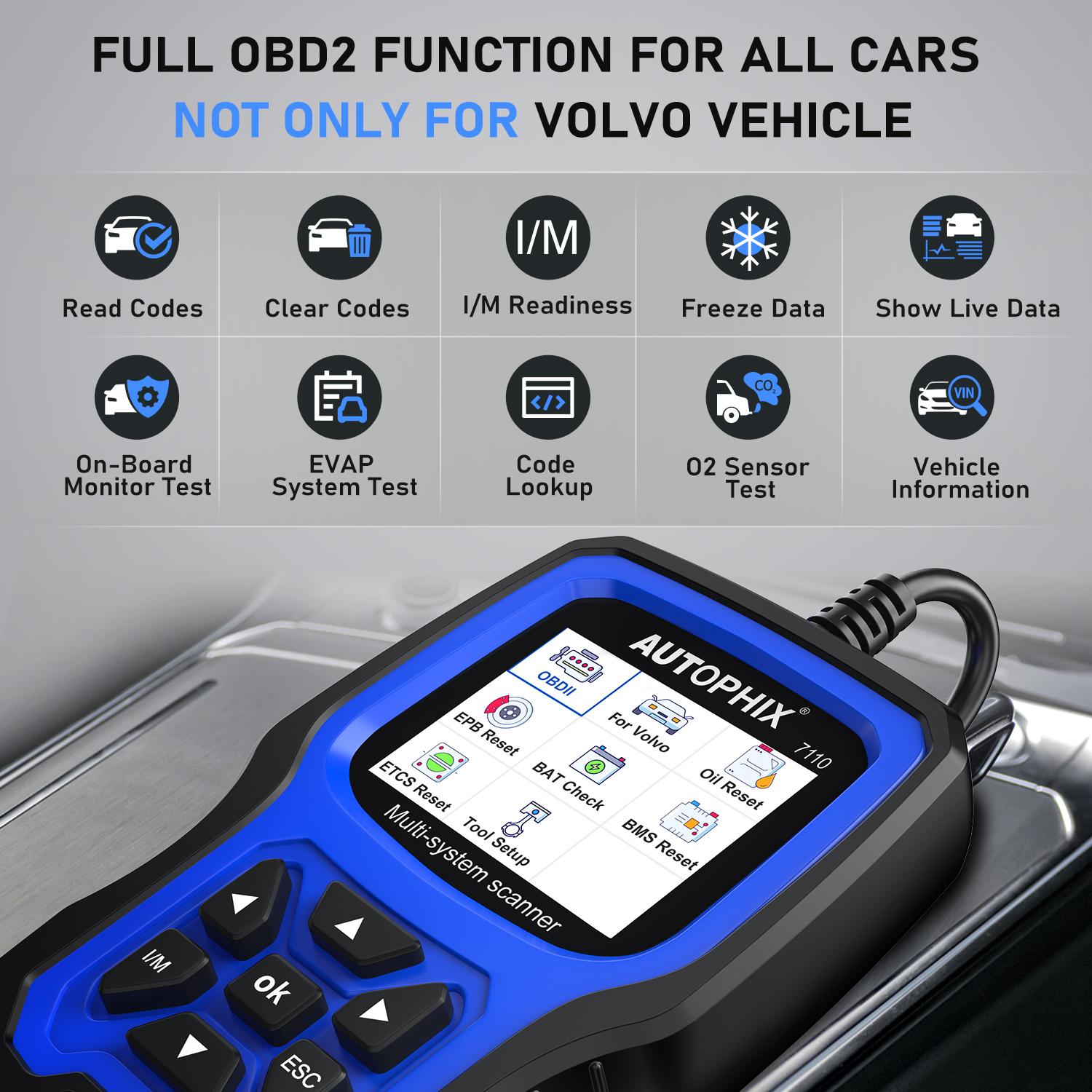 Autophix 7110 OBD2 Scanner Alll System ABS SRS Automotive diagnostic tool for Volvo Vehicle