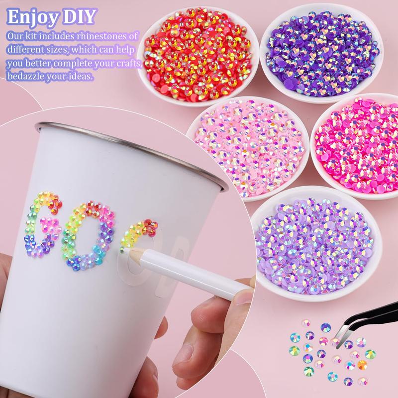 32000Pcs 40 Colors Jelly Rhinestones 3mm Multicolor Resin Flatback Gems for Diamond Art Bedazzler Kit with 3Pcs 10ml B7000 Jewelry Glue for Crafting Book Shoes Nail Art Glitter Bedazzling valentine's gift for bf valentine gifts valentine's classroom gifts