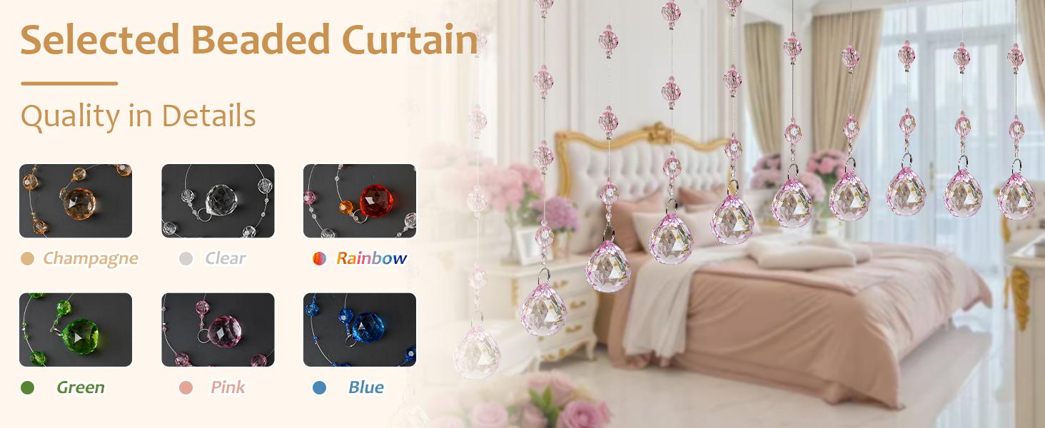 Crystal for Doorways, 20 Strings Arch Door Beads| Room Divider Bead Curtains, No Self-for Bedroom, Window, Closet, Entryway, Coffee Crystal for Doorways, 20 Strings Arch Door Beads| Room Divider Bead Curtains, No Self-for Bedroom, Window, Closet, Entryway, Coffee