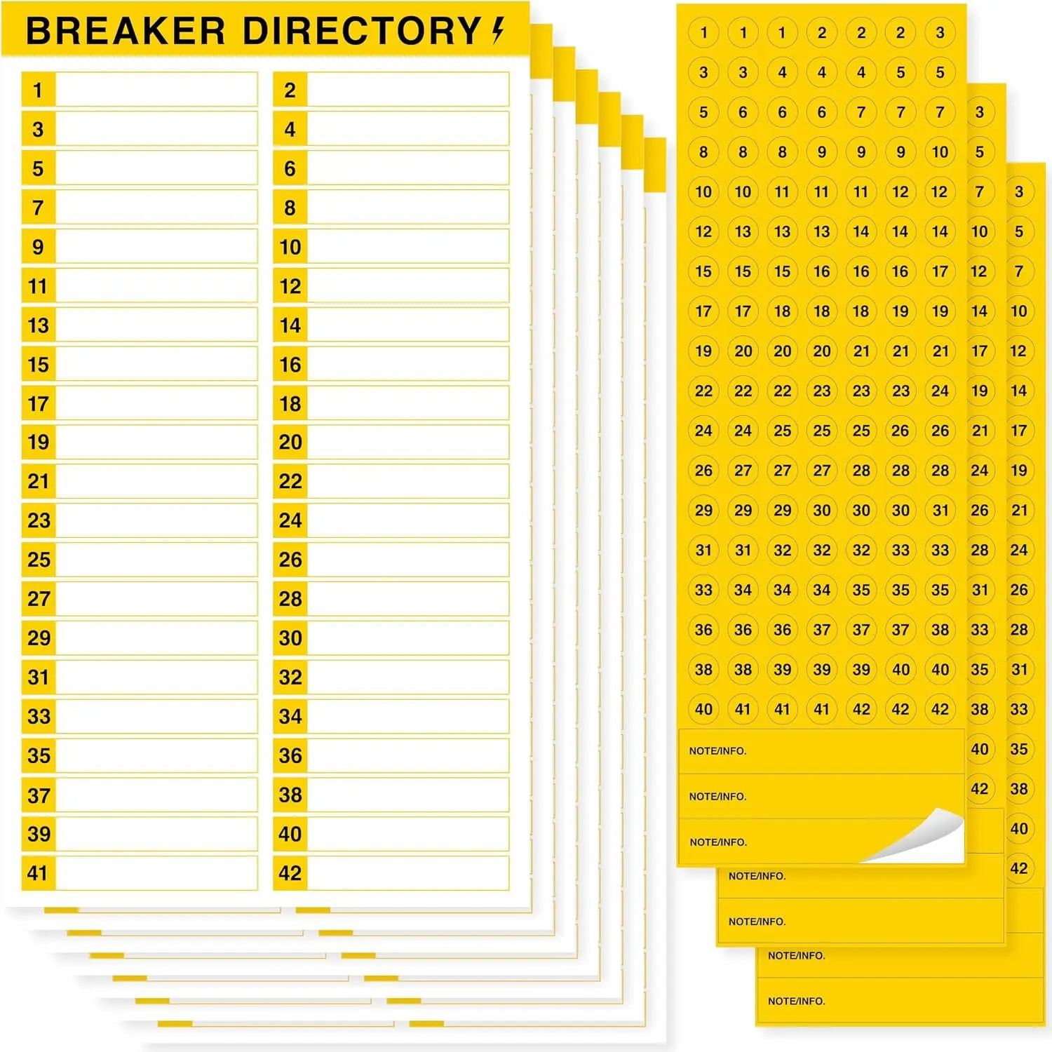 10 Sheets Breaker Panel Labels & 7 Breaker Catalog Stickers,  Durable Self-Adhesive Electrical Stickers