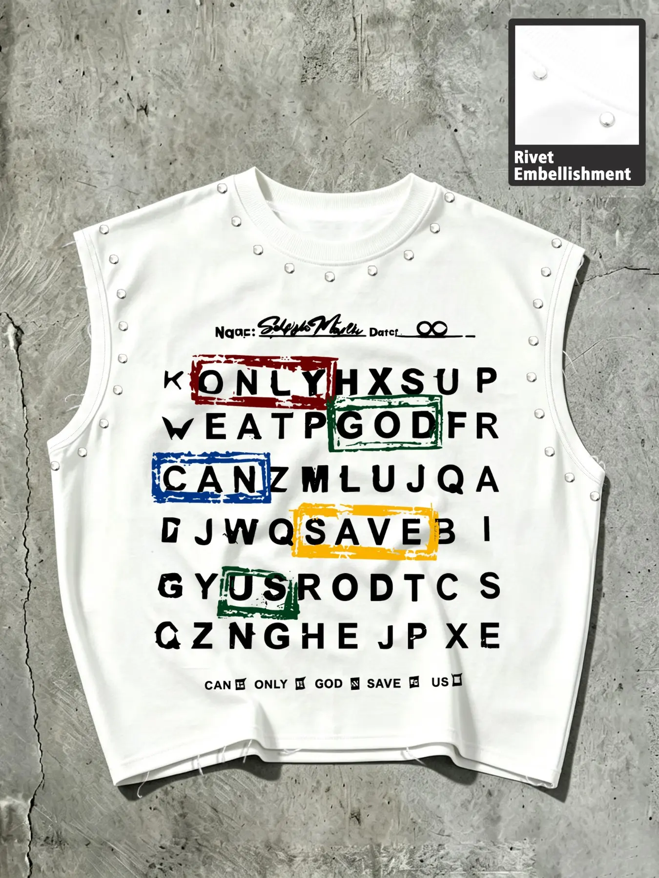 Summer Men's Casual Tank Top, Graphic Letter Print, Loose Fit, Comfortable and Skin-Friendly, Fashionable and Versatile, Ideal for Daily Wear