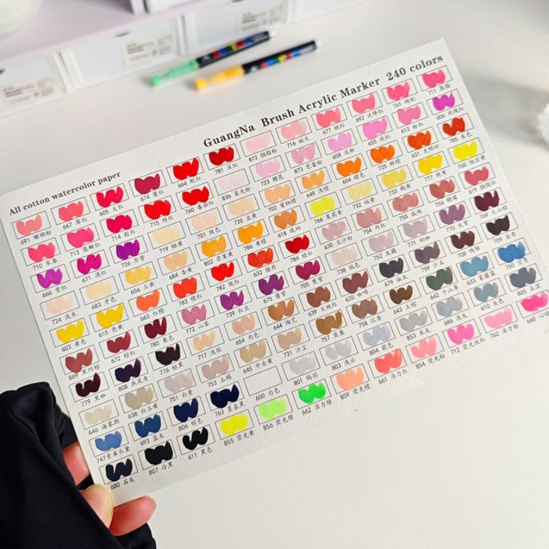 Direct Liquid Acrylic Paint Pens, 12-240 Colors, Soft Brush Tip, Water-Based Markers, for Fabric, Canvas, Rock, Glass, Wood, Paper
