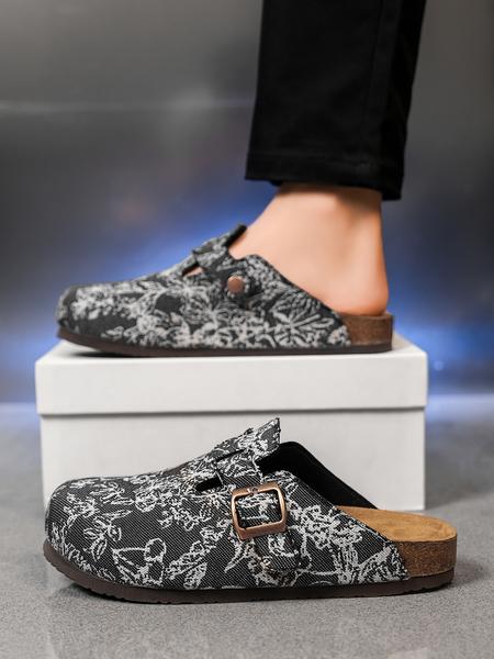 Unisex Birk Wooden Sandals, Comfortable Trendy Design, Breathable Slippers, Random Floral Pattern, Perfect Casual Wear, Ideal Gift Choice