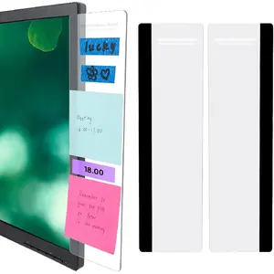Office Desk Accessories 2pcs Computer Monitor Memo Board Message Board Transparent Acrylic Side Panel Sticky Note Board Left and Right Computer Note Board Suitable for Women Work Form Home Office : Office Products