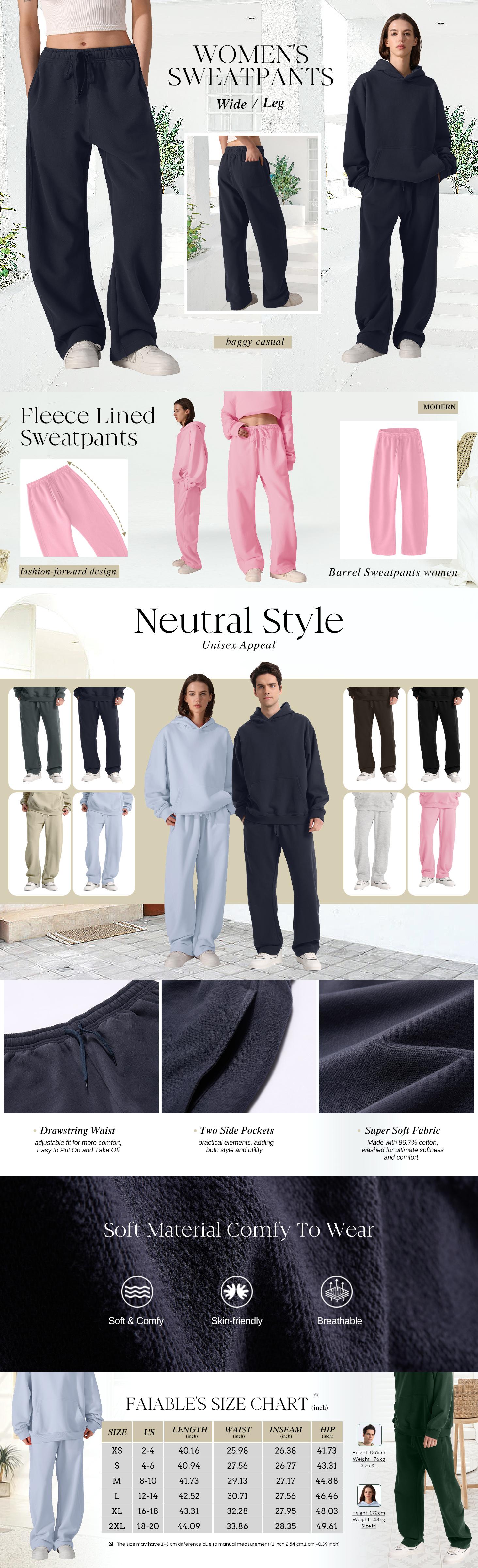 FAIABLE Unisex Drawstring Sweatpants with Three Spacious Pockets,Practical Water-Wash Design,and Flattering Tailored Cut,Stitch Sweatpants - Comfortable Cotton Sweatpants for Couples' Matching Look, Ideal for Everyday Wear and Relaxation FAIABLE Unisex Drawstring Sweatpants with Three Spacious Pockets,Practical Water-Wash Design,and Flattering Tailored Cut,Stitch Sweatpants - Comfortable Cotton Sweatpants for Couples' Matching Look, Ideal for Everyday Wear and Relaxation
