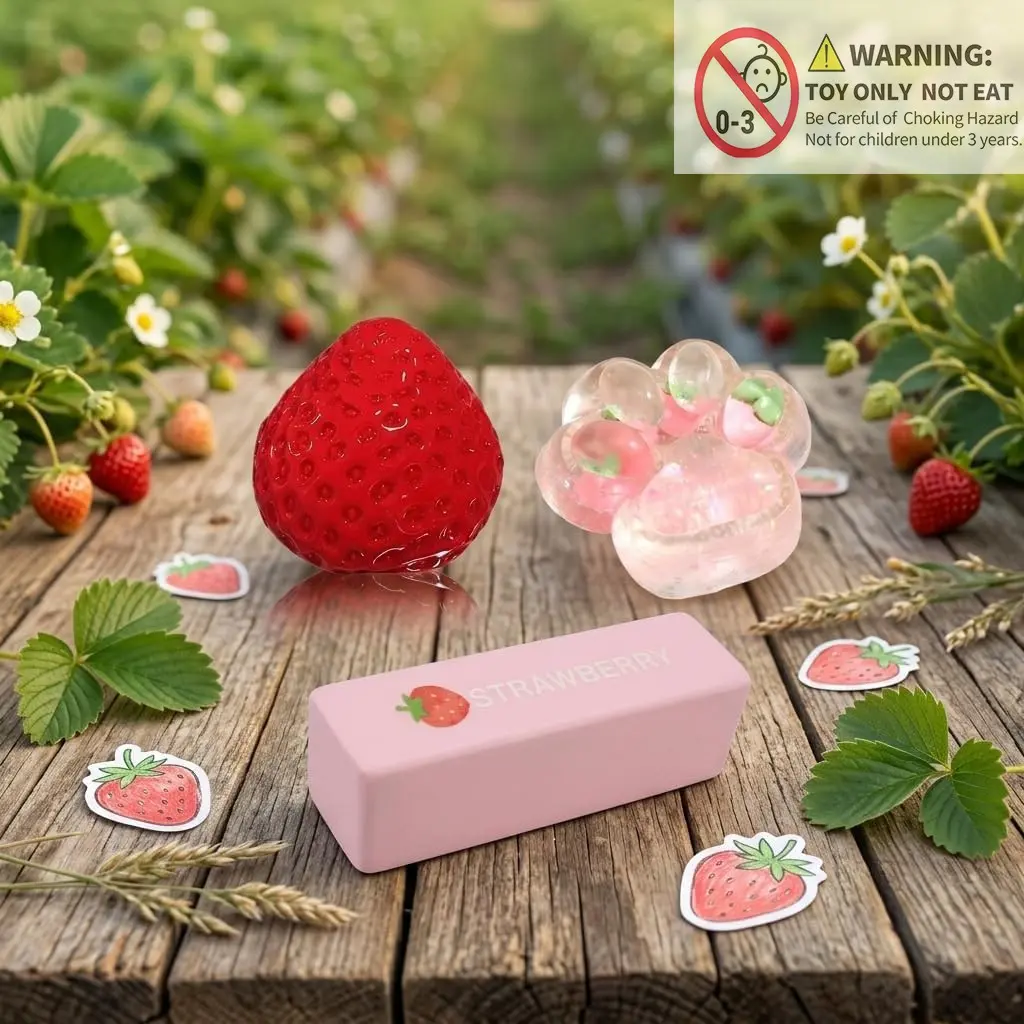 Halloween Butter, Strawberry Paw Squishy, 1 / 3 /12 PCS  Butter Stick, Bread Butter Squishy, Stocking Stuffers,Pink strawberry squishy butter, Slow Rising cheese Squishy，Stress Balls，Stress Relief & Fidget for ADHD,Party Favor Gift