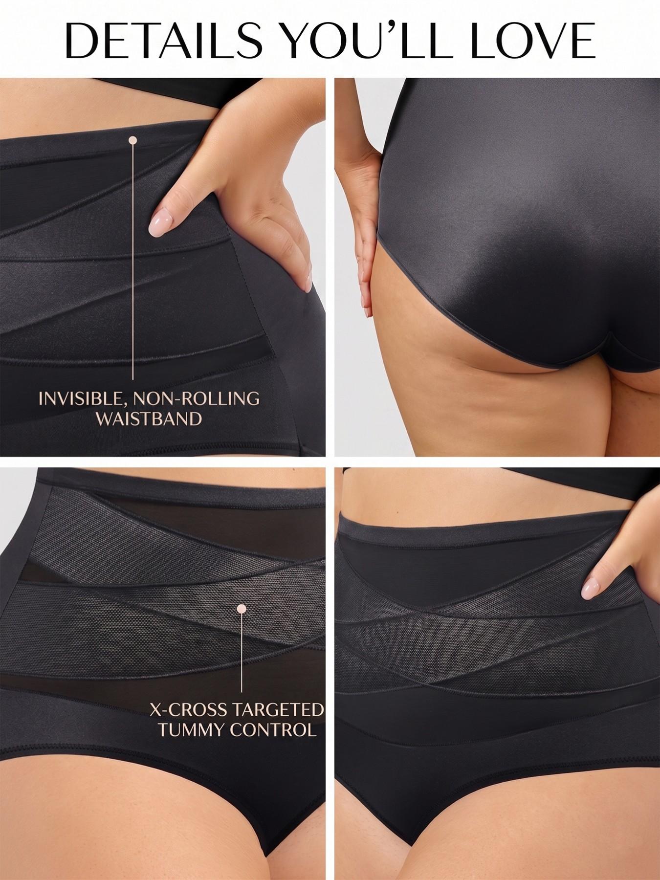 4/6pcs High-Waisted Shapewear Briefs Panties for Women, High Waist Underbriefs, Slim-Fitting Soft Underwear, Invisible for Office & Weddings, Optimizes Body Curve