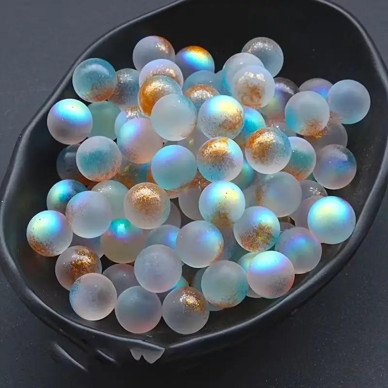 50pcs Glass Crystal Balls, Iridescent Glass Crystal Balls, Blue, Green, Pink & Multicolor Round Shimmering Decorative Balls for Parties, Weddings, Home, Bar, Fish Tank, Patio & Pool Decor, Beading Supplies, Accessories For Beading