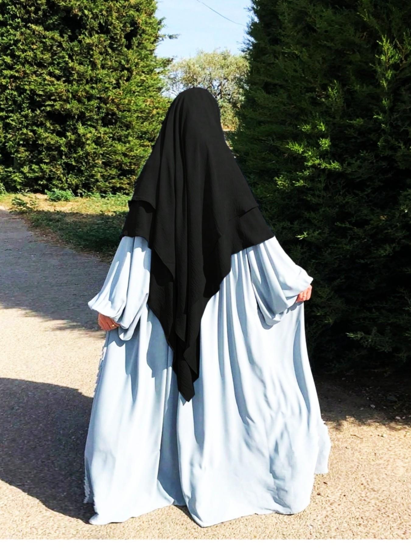 Muslim Women's Two-Layer Long Scarf, Modest Style Headscarf, Hijabs, All Seasons Wear, No Ca Prop 65 Warning, Perfect for Daily Use, Modesty