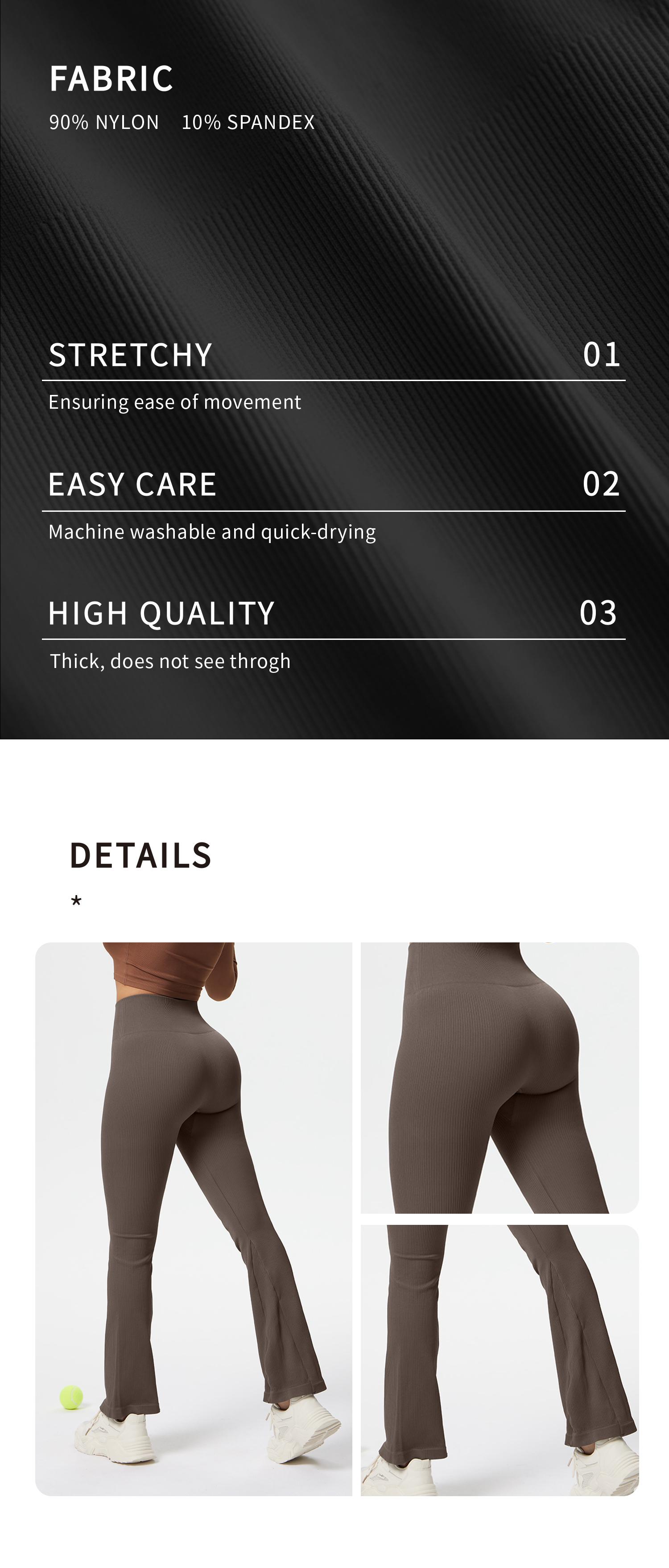 OYV Women's Yoga Pants Ribbed Seamless Workout High Waist Bell Bottoms Flare Leggings