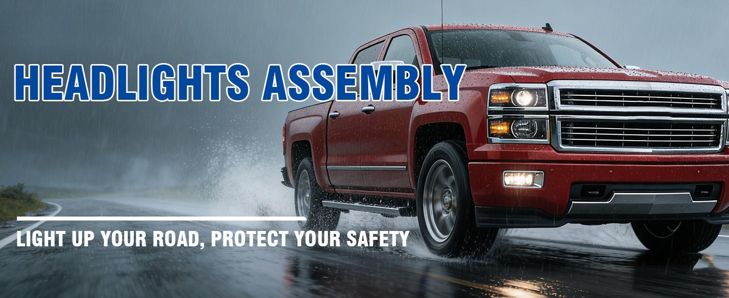 Halogen Porjector Headlights Assembly for 2014 2015 Chevy Silverado 1500 Pickup Truck, OE Style Pair Set Front Headlamps with High/Low Beam Bulbs, Chrome Trim+Black Housing+Amber Reflector Halogen Porjector Headlights Assembly for 2014 2015 Chevy Silverado 1500 Pickup Truck, OE Style Pair Set Front Headlamps with High/Low Beam Bulbs, Chrome Trim+Black Housing+Amber Reflector