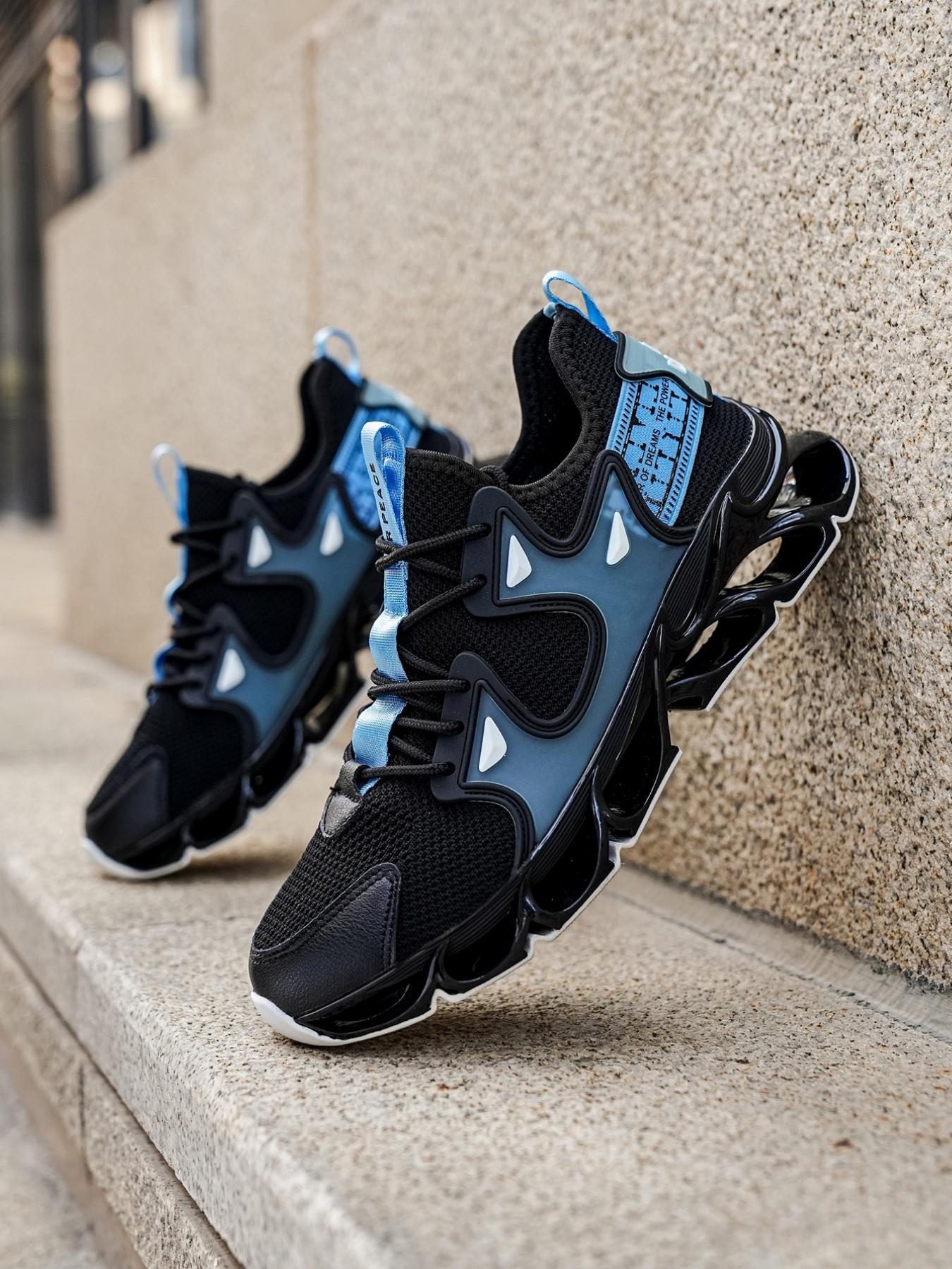 Future Mech Style Dad Shoes, Breathable Mesh Sporty Sneakers, Men's Height-Boosting Shock Absorbing Casual Shoes, Student Streetwear Trendy Shoes