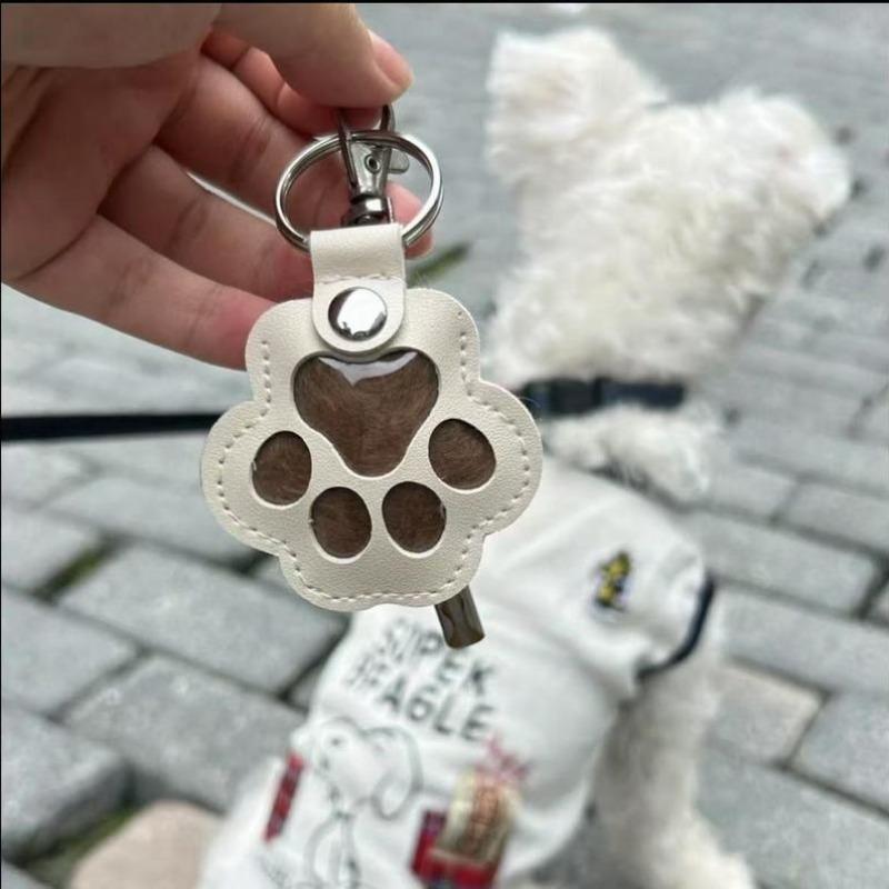 4 pack-Cat and dog hair keychain hanger creative pet cat and dog hair decoration for pet owners to collect and commemorate.Cat and dog hair keychain owners to collect and commemorate