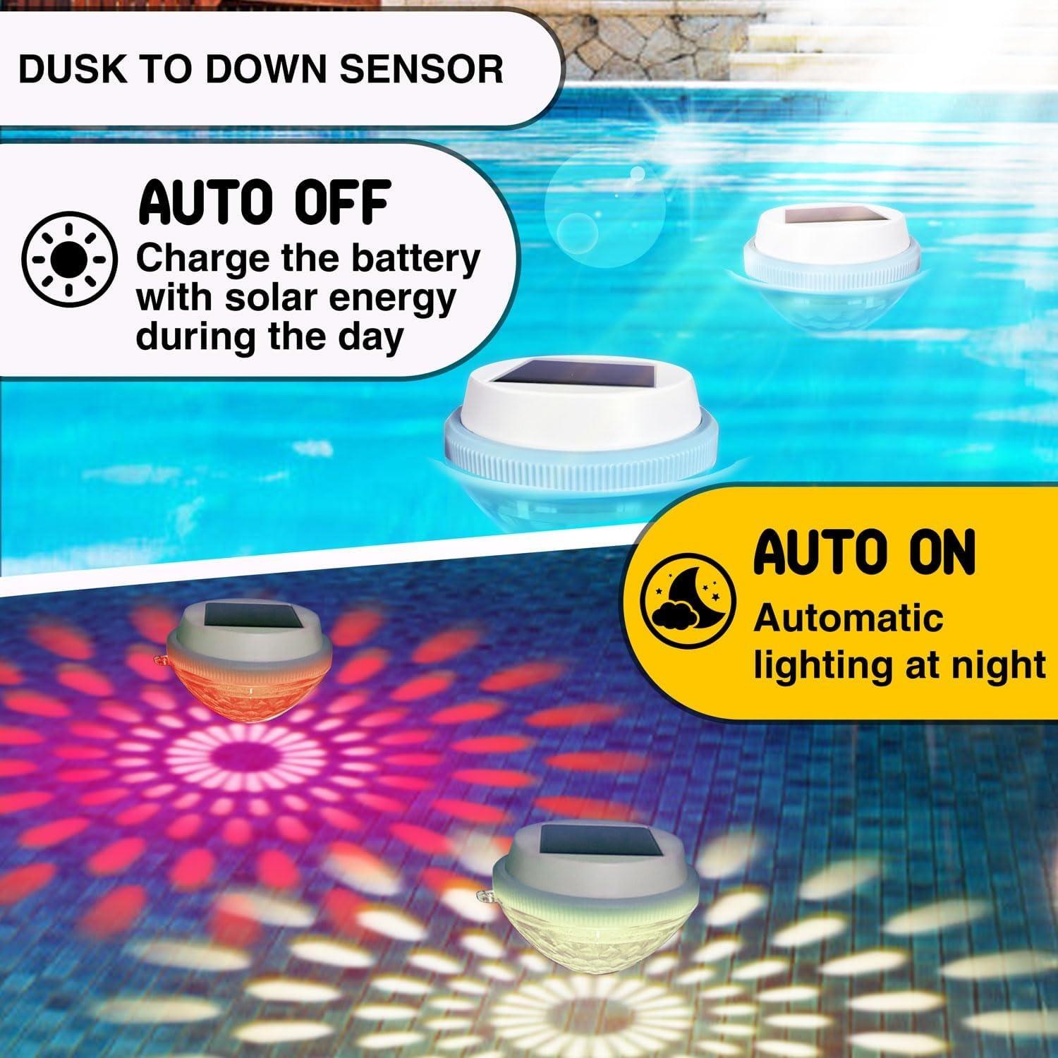 Solar Powered Floating LED Light, Multicolor Pool Lamp, Submersible Aquarium Light, Garden Decorative Mood Light, Outdoor Lighting