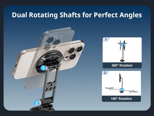 SmallRig Magnetic Metal Phone Mount with Cold Shoe Mount, Adjustable Rotatable Phone Tripod Holder Adapter for iphone17 Pro/MAX, Camera Monitoring, Tripods, Stabilizers - 5156