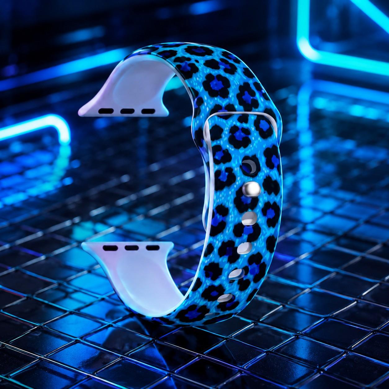 9 Styles Patterned Silicone Sport Band, Accessories for Apple Watch Series 4/5/6/7/8/9/10, SE1/2, Ultra1/2/3, Polka Dot Leopard Pop Art Strap, Soft Waterproof Breathable Band for Women Men Daily Sport Party Travel Birthday Holiday Gift