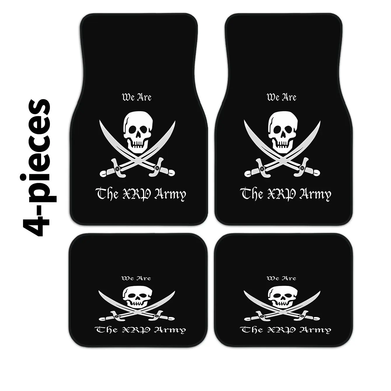 4pcs Pirate-Themed Printed Car Mat Set, Interior Additions for Vehicles, Easy to Clean, Suitable for Cars, Trucks, And Suvs, Stylish Interior Protection That Enhances Driving Enjoyment And Comfort