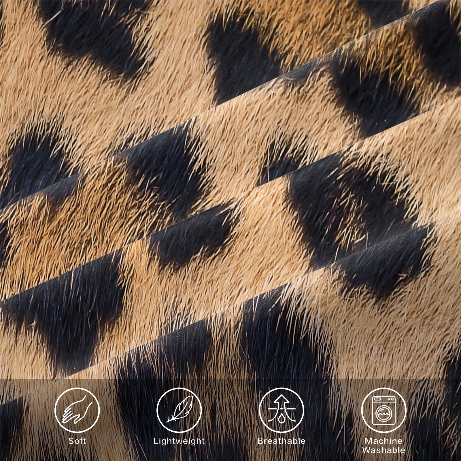 3pcs Leopard Print Fitted Sheet Set, Faux Fur Look Leopard Bed Sheet Set, Soft Microfiber Bedding Set (No Filler), Luxury Wild Animal Print Decor for Kids Boys Girls Bedroom & Dorm Room